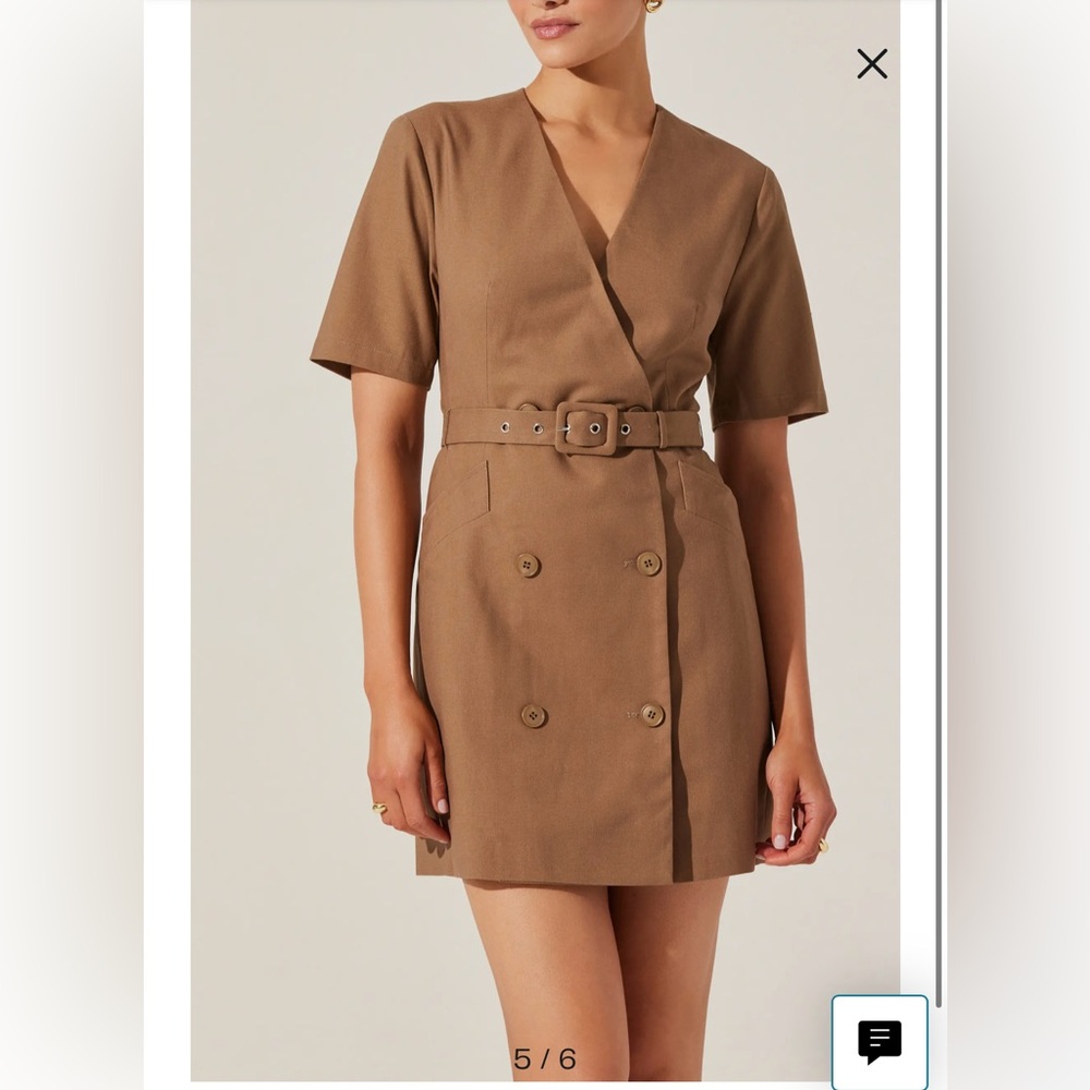 NEW Astr The Label Belted Double-Breasted Mini Dress, Small